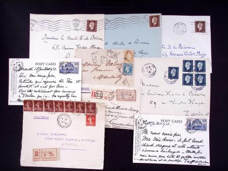 1925-1940, Près de 400 lettres, la plupart avec affranchissements