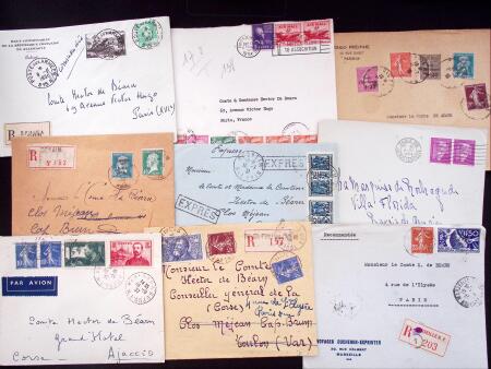 1925-1940, Près de 400 lettres, la plupart avec affranchissements
