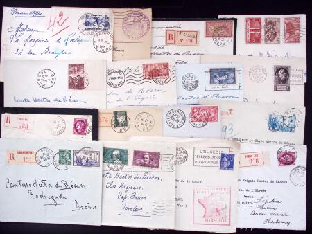 1925-1940, Près de 400 lettres, la plupart avec affranchissements