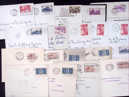 1925-1940, Près de 400 lettres, la plupart avec affranchissements