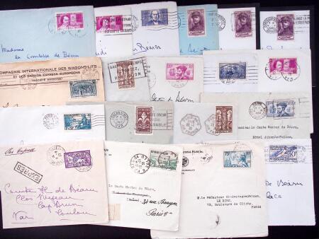 1925-1940, Près de 400 lettres, la plupart avec affranchissements