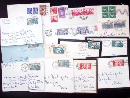 1925-1940, Près de 400 lettres, la plupart avec affranchissements