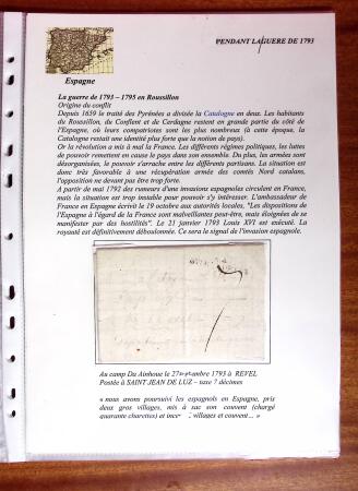 1793-1828, Collection de 8 lettres montées sur pages,