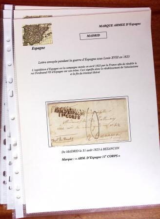 1793-1828, Collection de 8 lettres montées sur pages,