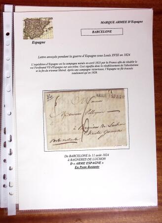 1793-1828, Collection de 8 lettres montées sur pages,