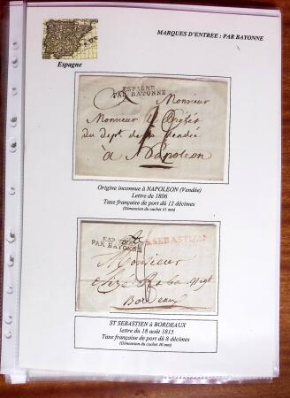 1750-1859, Marque d'entrée, collection de 18 lettres