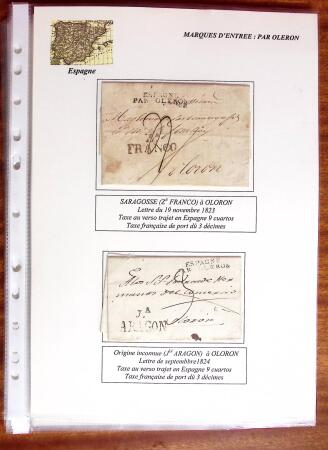 1750-1859, Marque d'entrée, collection de 18 lettres