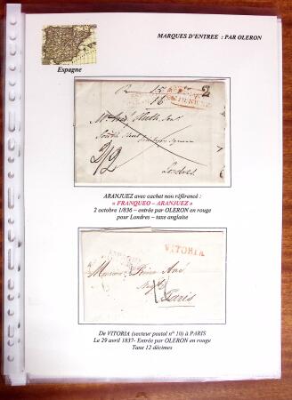 1750-1859, Marque d'entrée, collection de 18 lettres