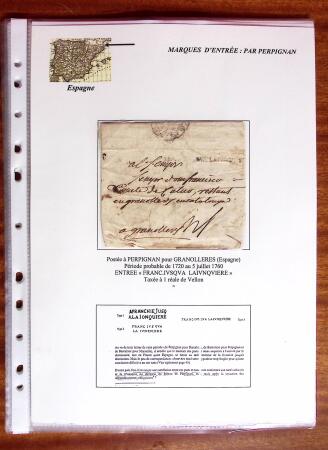 1750-1859, Marque d'entrée, collection de 18 lettres