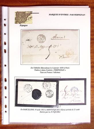 1750-1859, Marque d'entrée, collection de 18 lettres