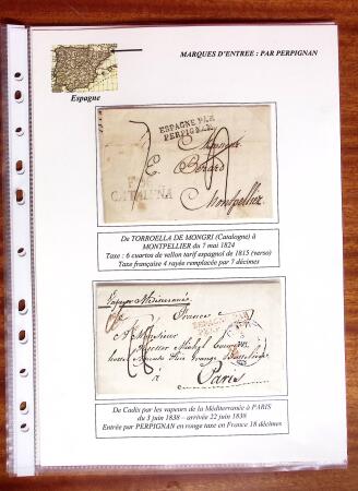 1750-1859, Marque d'entrée, collection de 18 lettres