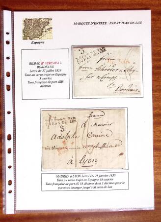 1750-1859, Marque d'entrée, collection de 18 lettres