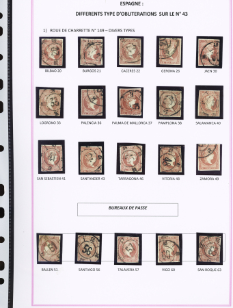 1857-1861, Superbe étude montée sur page sur différents