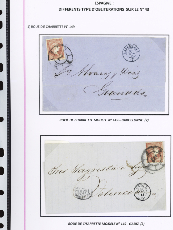 1857-1861, Superbe étude montée sur page sur différents