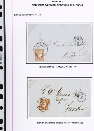 1857-1861, Superbe étude montée sur page sur différents