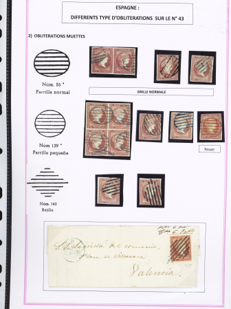 1857-1861, Superbe étude montée sur page sur différents