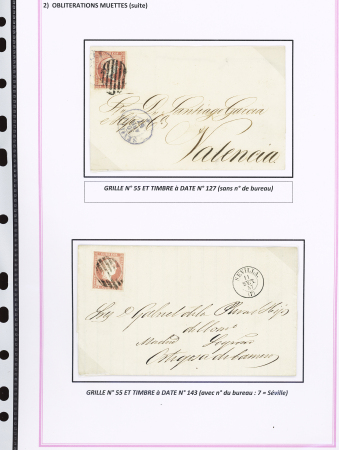 1857-1861, Superbe étude montée sur page sur différents