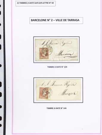 1857-1861, Superbe étude montée sur page sur différents