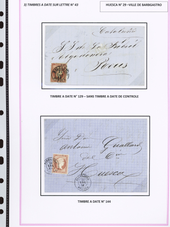 1857-1861, Superbe étude montée sur page sur différents