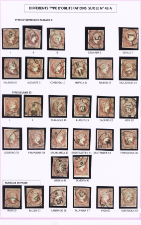 1857-1861, Superbe étude montée sur page sur différents