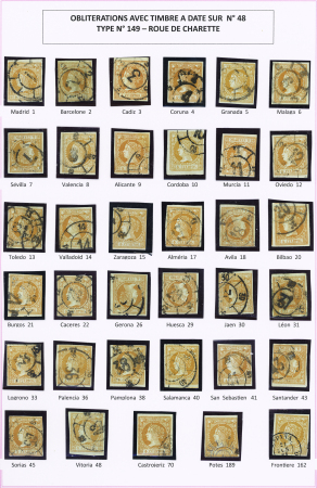 1857-1861, Superbe étude montée sur page sur différents