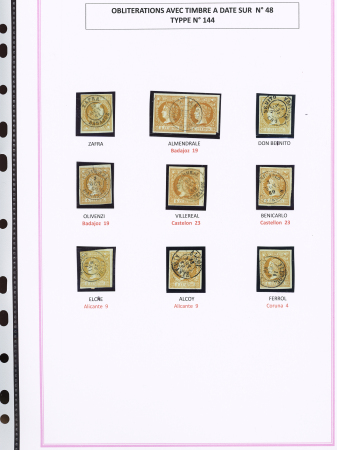 1857-1861, Superbe étude montée sur page sur différents