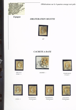 1857-1861, Superbe étude montée sur page sur différents