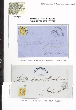 1857-1861, Superbe étude montée sur page sur différents