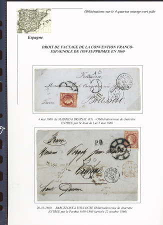 1857-1861, Superbe étude montée sur page sur différents