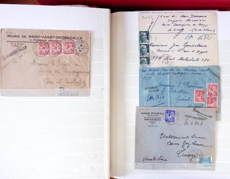 1943-1948, Album avec plus de 130 lettres recommandées,