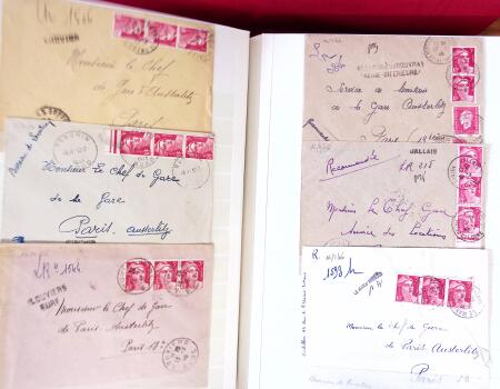 1943-1948, Album avec plus de 130 lettres recommandées,