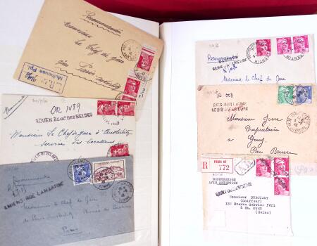 1943-1948, Album avec plus de 130 lettres recommandées,