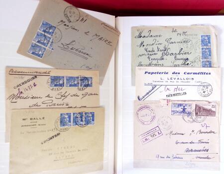 1943-1948, Album avec plus de 130 lettres recommandées,
