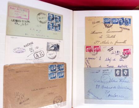 1943-1948, Album avec plus de 130 lettres recommandées,