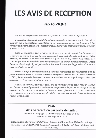AVIS DE RECEPTION 1860-1958, Collection d'exposition