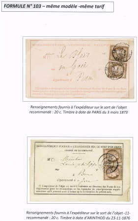 AVIS DE RECEPTION 1860-1958, Collection d'exposition