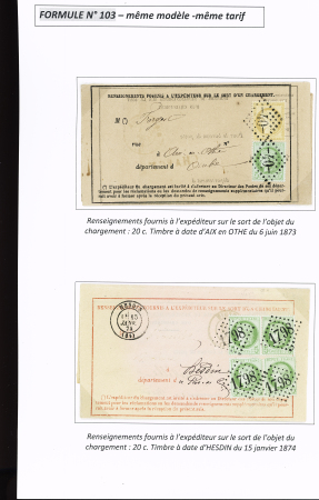 AVIS DE RECEPTION 1860-1958, Collection d'exposition