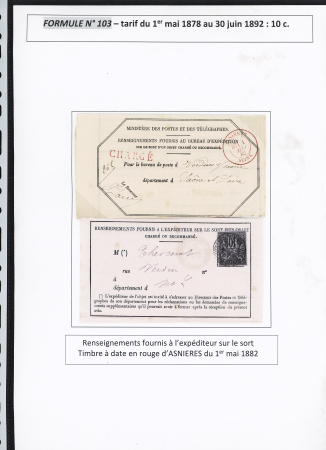 AVIS DE RECEPTION 1860-1958, Collection d'exposition