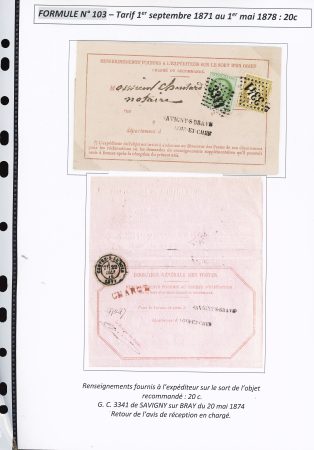 AVIS DE RECEPTION 1860-1958, Collection d'exposition