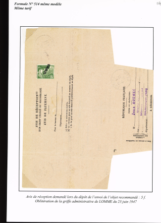 AVIS DE RECEPTION 1860-1958, Collection d'exposition