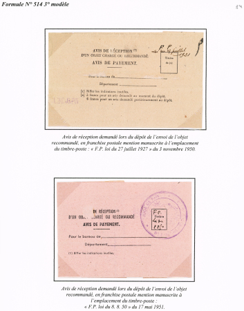 AVIS DE RECEPTION 1860-1958, Collection d'exposition
