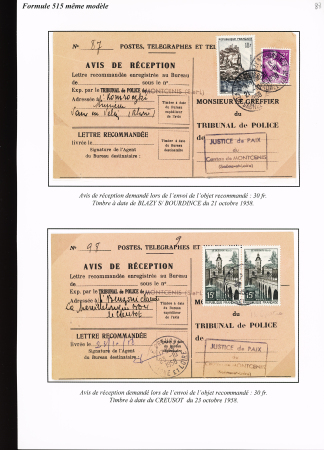 AVIS DE RECEPTION 1860-1958, Collection d'exposition