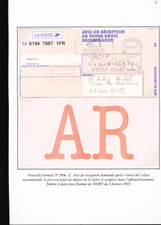 AVIS DE RECEPTION 1860-1958, Collection d'exposition