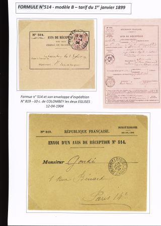 AVIS DE RECEPTION 1860-1958, Collection d'exposition