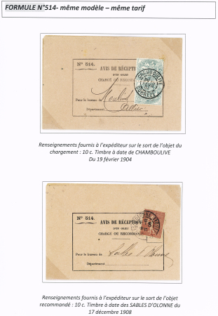 AVIS DE RECEPTION 1860-1958, Collection d'exposition