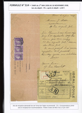 AVIS DE RECEPTION 1860-1958, Collection d'exposition