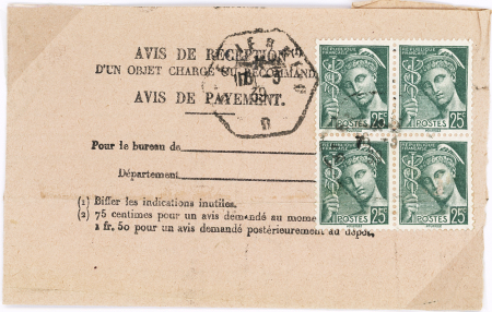AVIS DE RECEPTION 1860-1958, Collection d'exposition