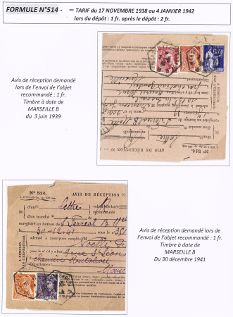 AVIS DE RECEPTION 1860-1958, Collection d'exposition