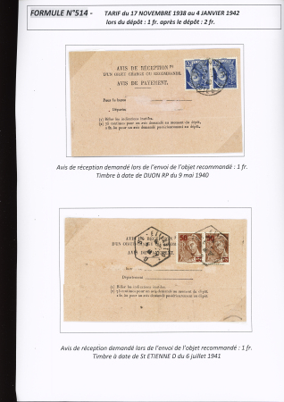 AVIS DE RECEPTION 1860-1958, Collection d'exposition