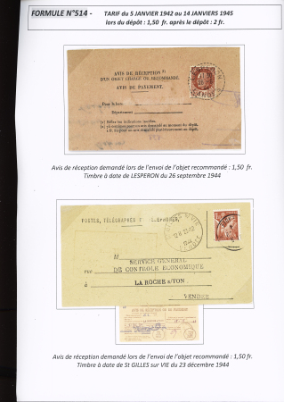 AVIS DE RECEPTION 1860-1958, Collection d'exposition